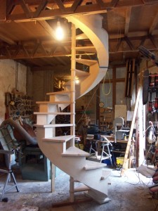 Completed stair in workshop
