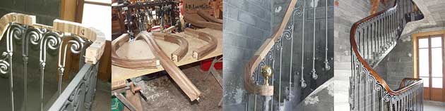 wreathed handrail laminated sections process