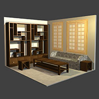 Polyboard living room model
