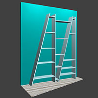 Polyboard delta shelves model