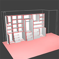 Polyboard nested shelving model