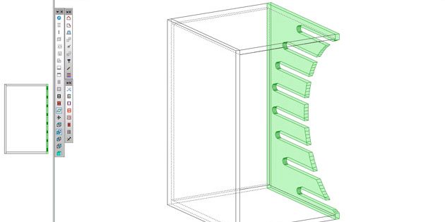 wine rack in polyboard using complex tooling