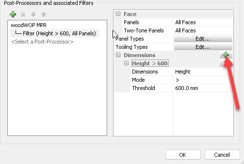 polyboard post processor filter part dimensions