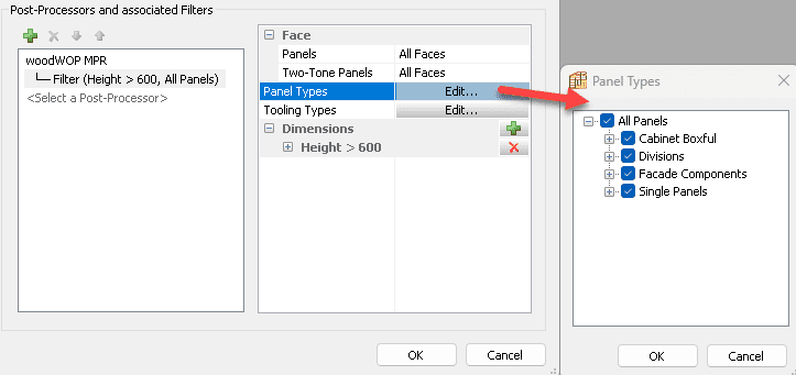 polyboard post processor filter panel types