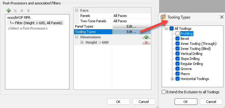polyboard post processor filter tooling types