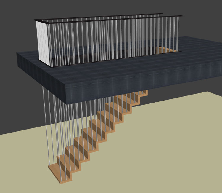 finished suspended stair design