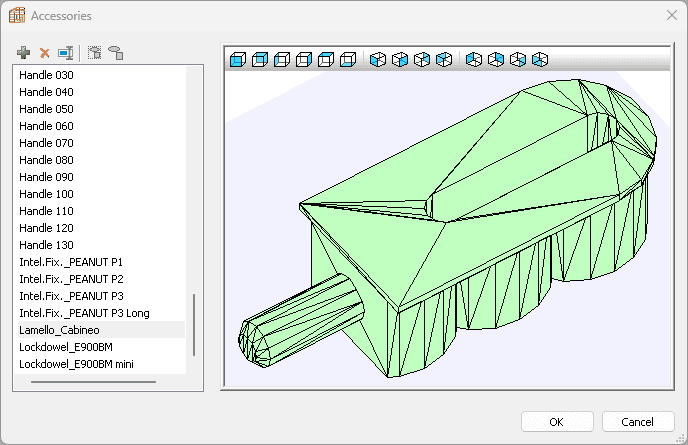 3D accessories library in polyboard