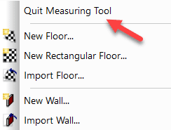 quit measuring tool menu option