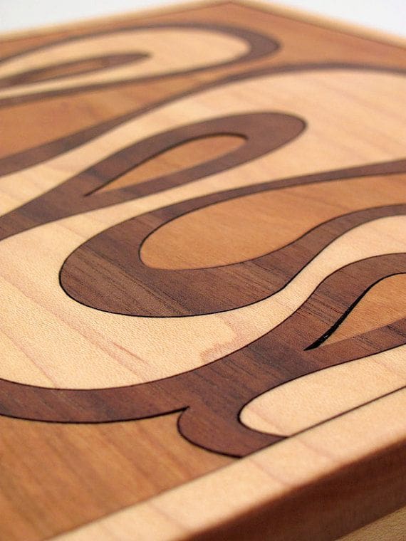 Modern inlay design in wood