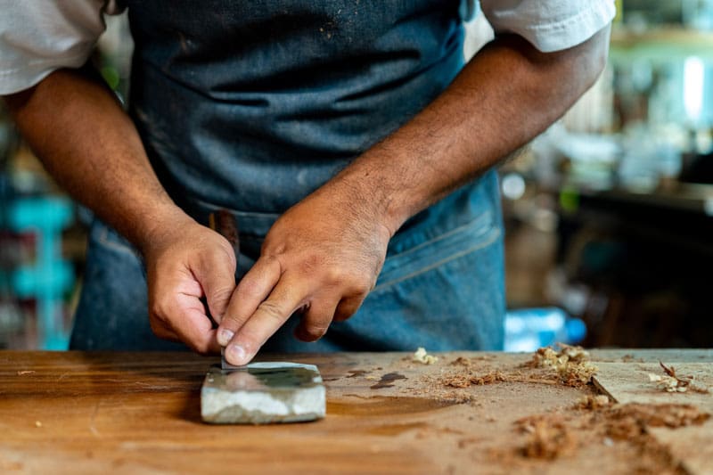 Sharpening Tools Using a Stone