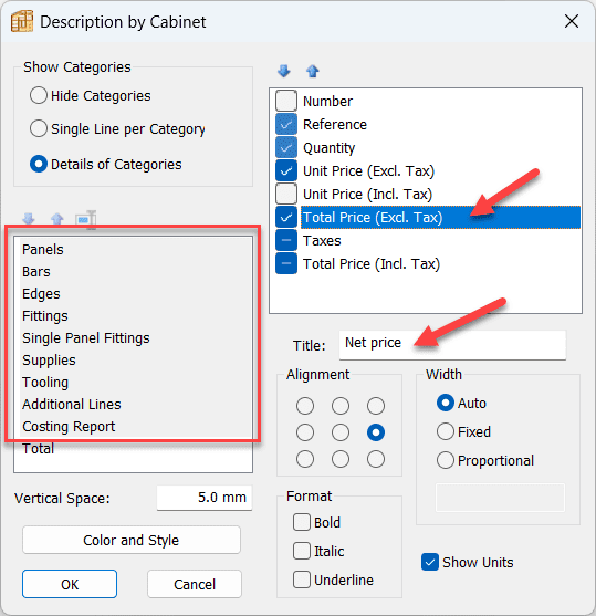 change display text of quote data fields