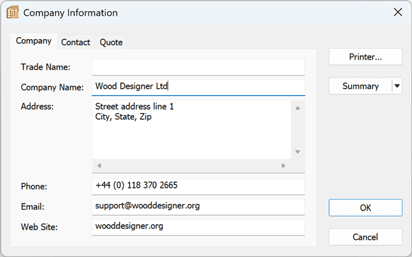 company data for quotes
