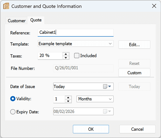 customer data for quotes