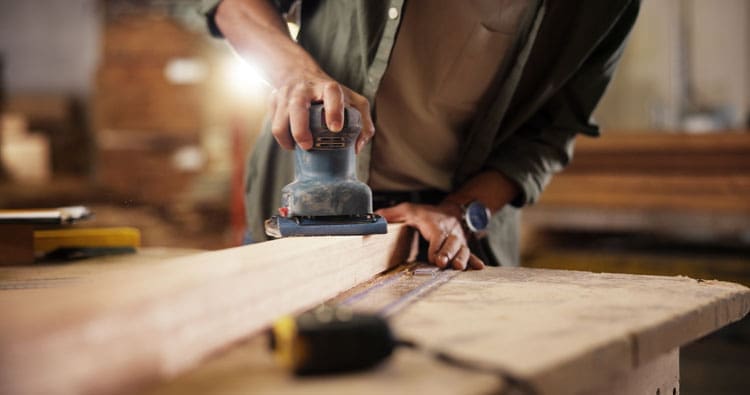 Rough sanding wood for further preparation